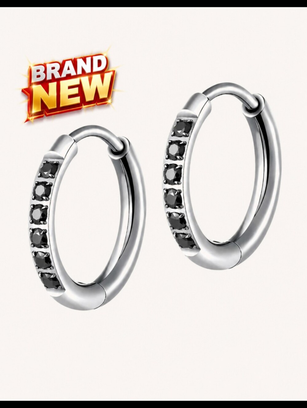 Get Pierced Onyx Dress Me Up Hoops 10mm Titanium NEW